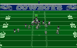 Front Page Sports: Football Pro '95 (DOS) screenshot: Searching for a team member to throw a ball