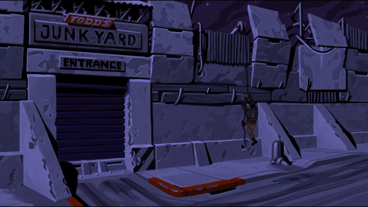 Full Throttle: Remastered (PlayStation 4) screenshot: Heading to junkyard in search of some forks
