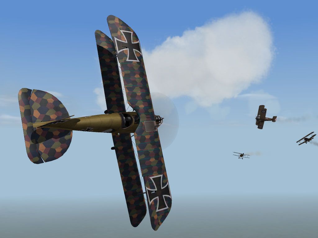 First Eagles: The Great War 1918 (Windows) screenshot: German ace approaching (Expansion Pack 1)