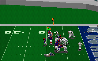 Front Page Sports: Football Pro '95 (DOS) screenshot: Quite close to the goal