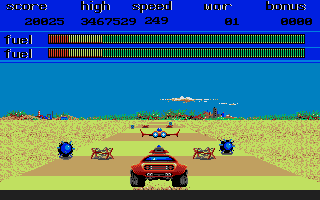 Fire and Forget (Atari ST) screenshot: Two player mode: player 2 controls a jet