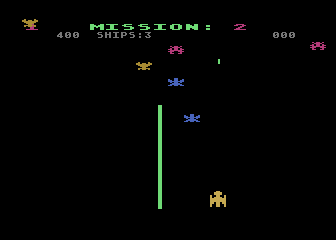 Gorf (Atari 8-bit) screenshot: There's that lazer