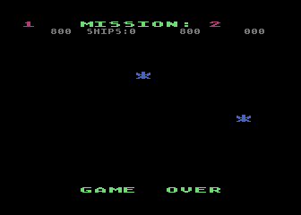 Gorf (Atari 8-bit) screenshot: Game over