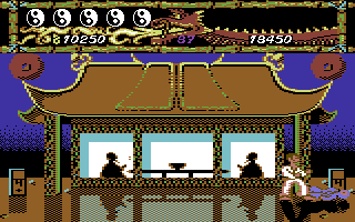 Kick Box Vigilante (Commodore 64) screenshot: You knocked him down.