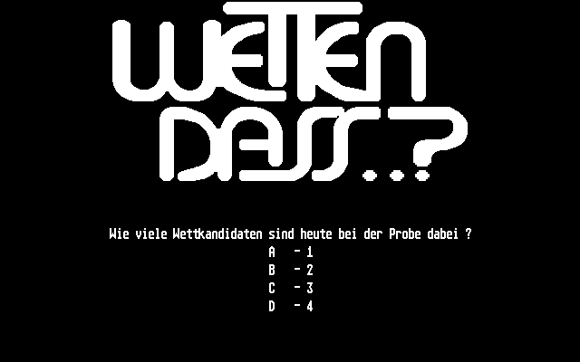 Wetten Dass..? (Atari ST) screenshot: Chose amount of people. Interface is keyboard only here.