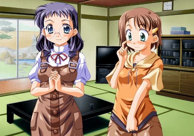 Trouble Captor!: Dash!! (PlayStation 2) screenshot: Natsuha is still a bit shy due to our abrupt acquaintance a couple of moments ago.