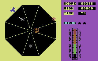 Exodus (Commodore 64) screenshot: Spud is escaping