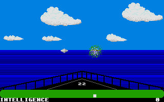 Final Legacy (Atari ST) screenshot: Even if the enemy ship is far away, that does not mean I could not spend some shots on it.