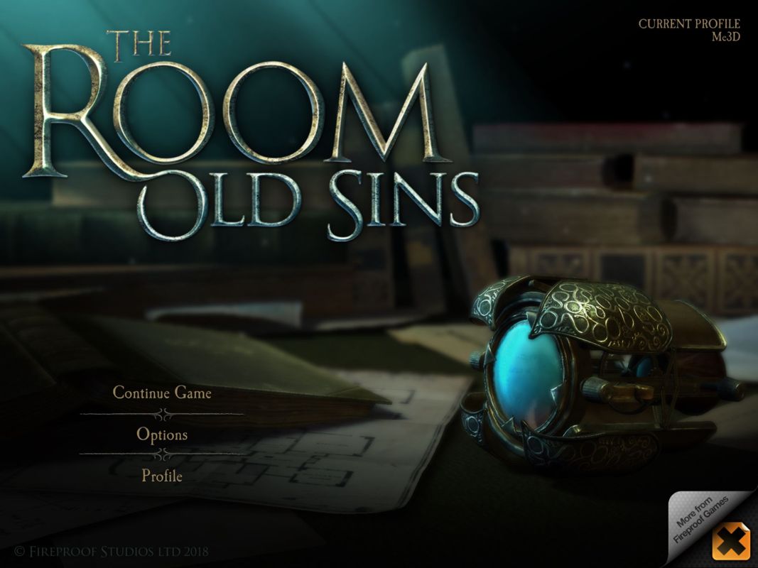 The Room: Old Sins (iPad) screenshot: Main menu