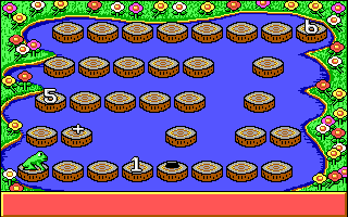 Fun School 3: for 5 to 7 Year Olds (DOS) screenshot: In 'Collect', we are to construct the correct math equation