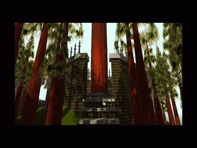 Myst (Macintosh) screenshot: Giant tree platform