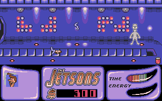 Jetsons: The Computer Game (DOS) screenshot: Electricity bolts can show his skeleton.