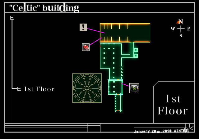 Killer7 (PlayStation 2) screenshot: Maps of mission areas are provided