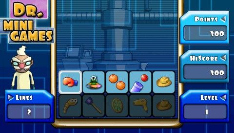 Dr. MiniGames (PSP) screenshot: As the line drops down you only have a few second to select a mini-game.
