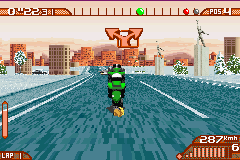 Moto Racer Advance (Game Boy Advance) screenshot: Sometimes there are branching paths.