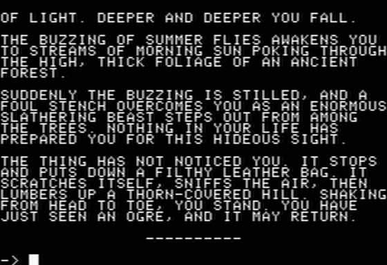 Forbidden Castle (Apple II) screenshot: I Saw an Ogre
