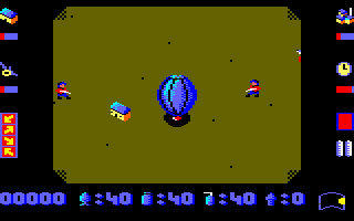 Phileas Fogg's Balloon Battles (Amstrad CPC) screenshot: Better take-off quick.