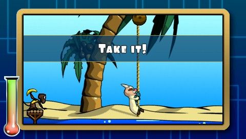 Dr. MiniGames (PSP) screenshot: Climb the rope.