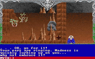 Loremaster (DOS) screenshot: Exploring the caverns beneath the town