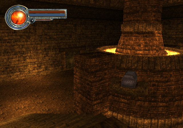King's Field: The Ancient City (PlayStation 2) screenshot: Some treasure chests are tricky to access!
