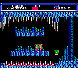 LayLa (NES) screenshot: Sixth asteroid cave