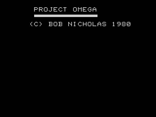 Project Omega (TRS-80) screenshot: Introduction