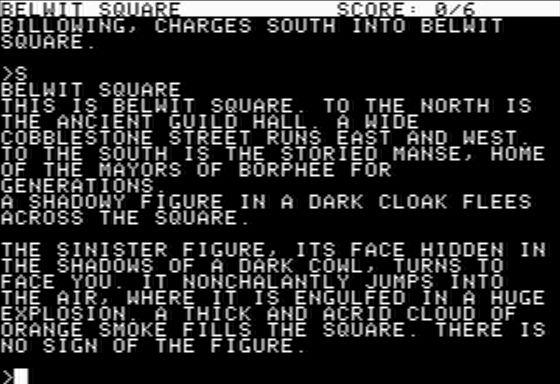 Spellbreaker (Apple II) screenshot: The Shadowy Figure Disappears