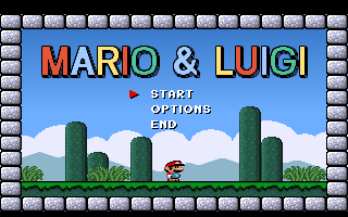 Mario & Luigi (DOS) screenshot: Main menu