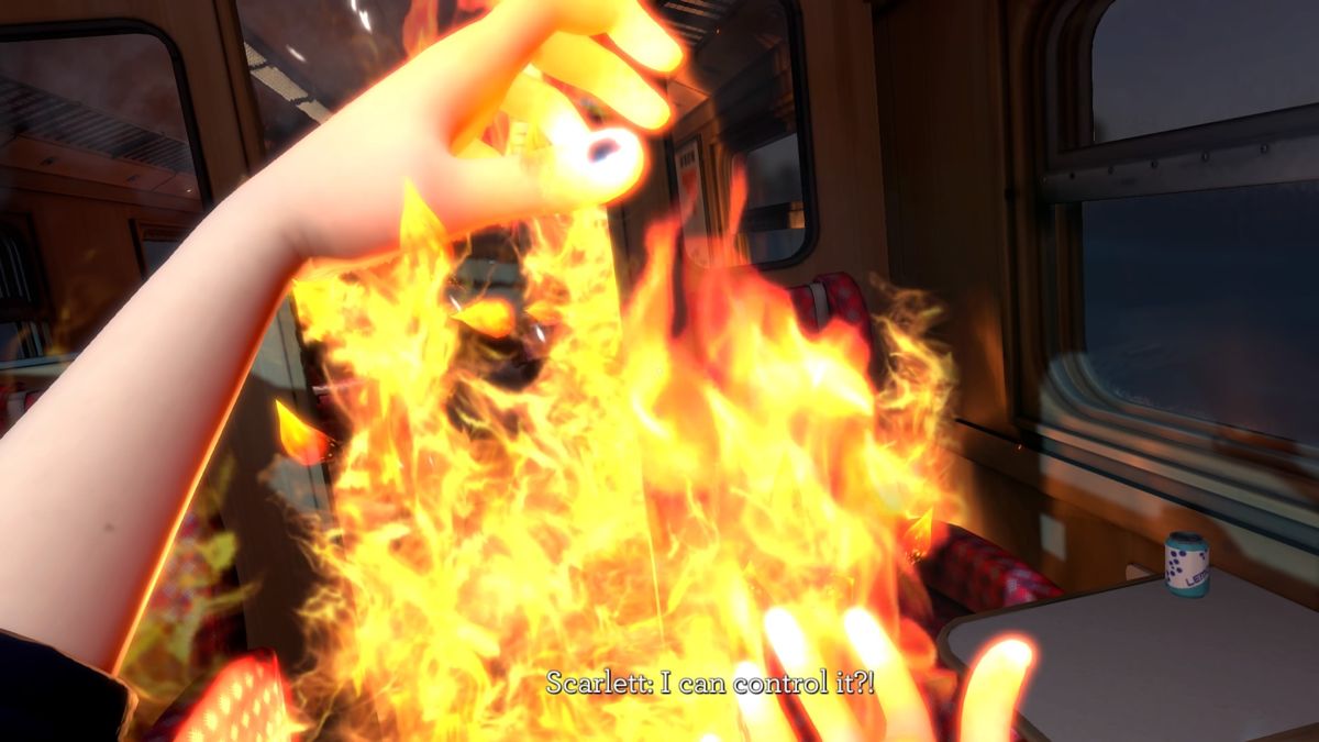 Blackwood Crossing (PlayStation 4) screenshot: Scarlett realises she can control fire