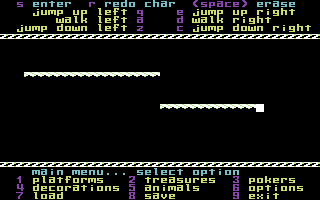 Jumpin' Jimmy (Commodore 64) screenshot: Construction Set.