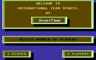 International Team Sports (Commodore 64) screenshot: Title Screen.