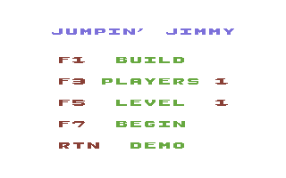 Jumpin' Jimmy (Commodore 64) screenshot: Options