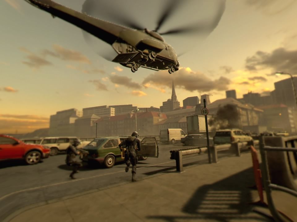 Bravo Team (PlayStation 4) screenshot: Not in time to stop the helicopter from leaving