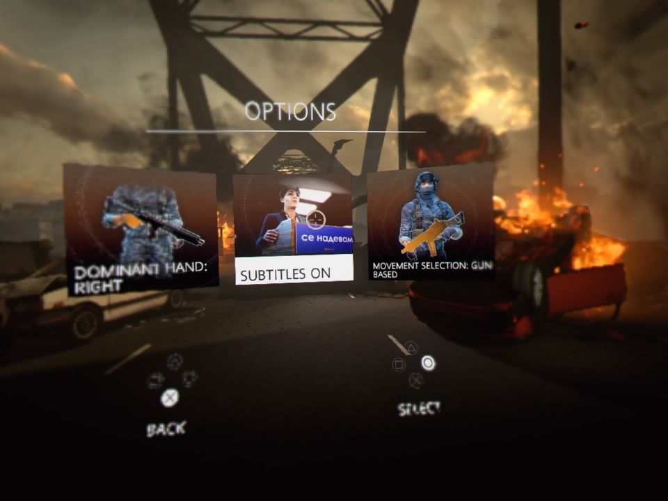 Bravo Team (PlayStation 4) screenshot: Game settings