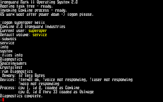 Australo Piticus Mechanicus (Amiga) screenshot: Entering the "system" at start