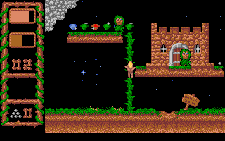 Australo Piticus Mechanicus (Amiga) screenshot: Climbing up the organic ladder