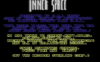 Inner Space (Commodore 64) screenshot: Title Screen.