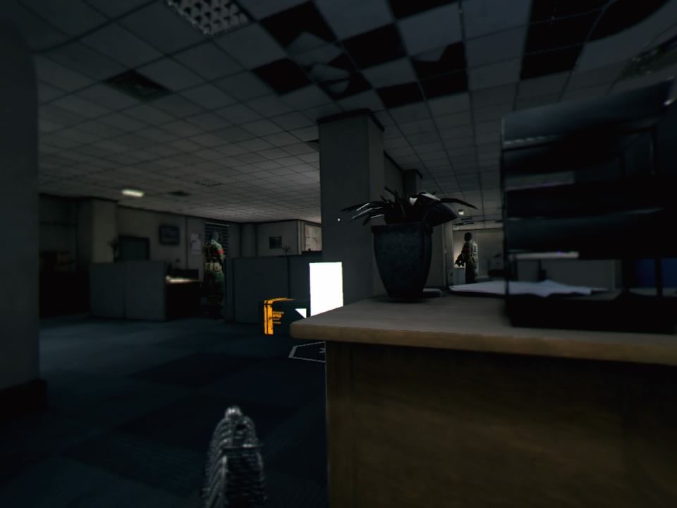 Bravo Team (PlayStation 4) screenshot: Enemy is still unaware of our presence in this building