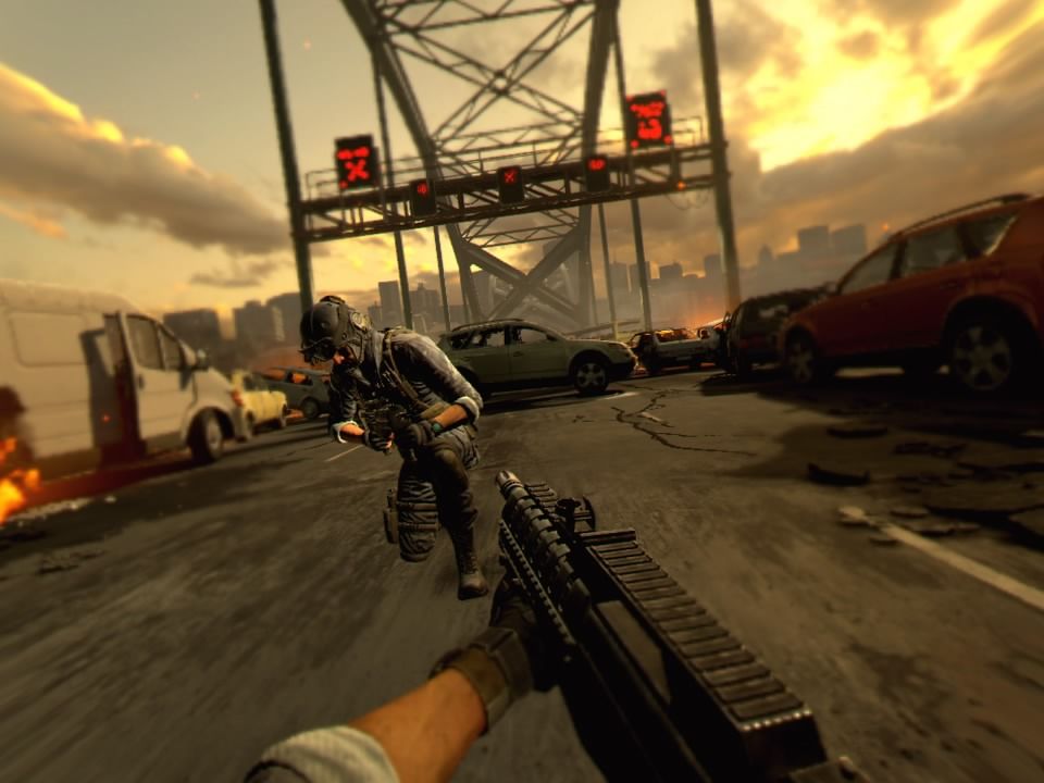 Bravo Team (PlayStation 4) screenshot: The vehicle was attacked and president kidnapped