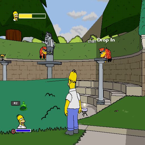 The Simpsons Game (PlayStation 2) screenshot: Hmm, now this looks really weird...