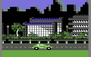 Hot Wheels (Commodore 64) screenshot: Driving along the Expressway.