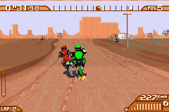 Moto Racer Advance (Game Boy Advance) screenshot: Just a friendly nudge