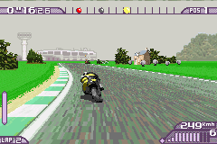 Moto Racer Advance (Game Boy Advance) screenshot: Racing in England.