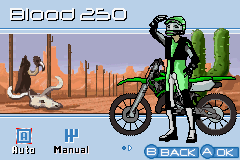 Moto Racer Advance (Game Boy Advance) screenshot: Bike selection screen