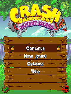 Crash Bandicoot: Mutant Island (J2ME) screenshot: Title screen