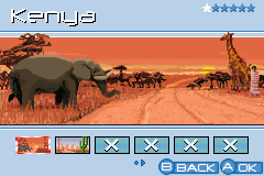 Moto Racer Advance (Game Boy Advance) screenshot: Track selection screen
