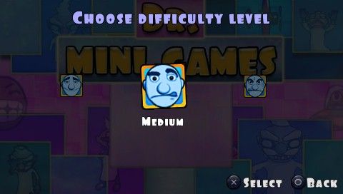 Dr. MiniGames (PSP) screenshot: Difficulty selection
