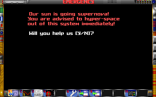 Elite Plus (DOS) screenshot: A mission - super nova.