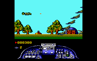 Q10 Tankbuster (Amstrad CPC) screenshot: Planes and a tank.