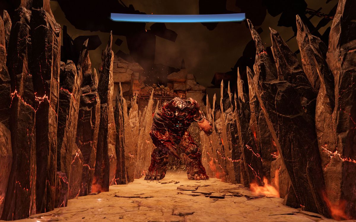 Doom (Windows) screenshot: Boss fight against the Cyberdemon